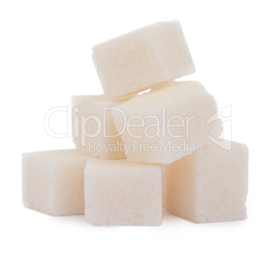 cubes of sugar refined isolated on white background
