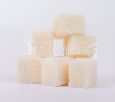 Brown cane sugar cubes. sweet concept