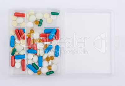 Tablets and capsules for medicines glass box