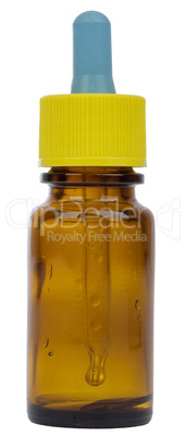 Glass bottle of nasal drops for treatment