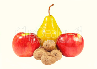 Apples walnuts and pear