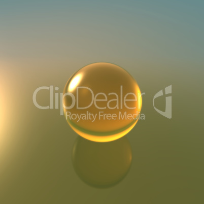 glass yellow ball