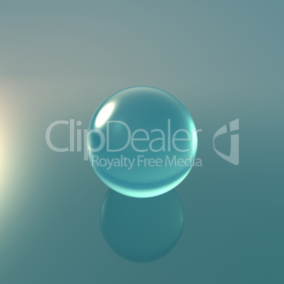 glass blue ball
