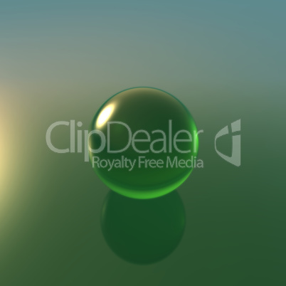 glass green ball