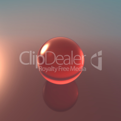 glass red ball