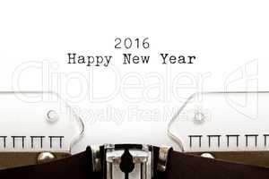 Happy New Year 2016 Typewriter
