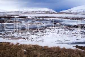 Volcanic mountain landscape in Iceland