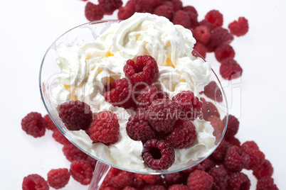 Whipped Cream With Raspberry