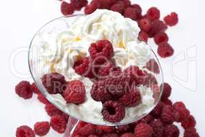 Whipped Cream With Raspberry