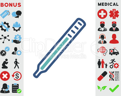 BiColor Cyan-Blue--medical thermometer.eps
