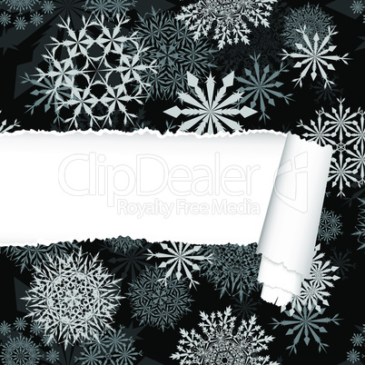 Snowflakes Pattern With Torn  Stripe
