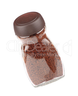 Jar of Instant Coffee Isolated