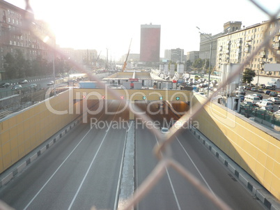 road tunnel under bridge