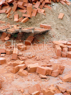 heap of red brick