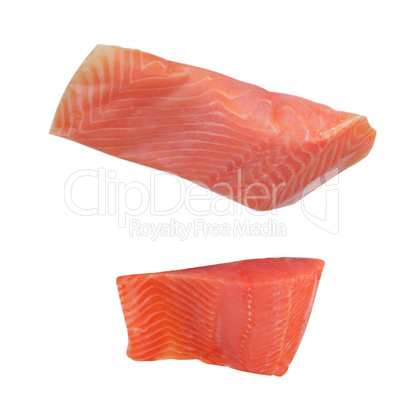 Two Piece of Red Fish Fillet Isolated on White