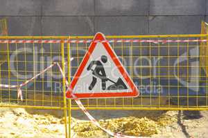 road works sign