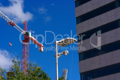 Crane Tower on Sky Background