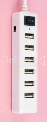 Usb Hub on Pink Background