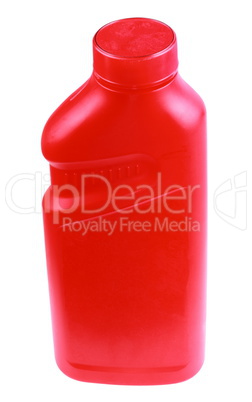 Red Plastic Bottle Isolated