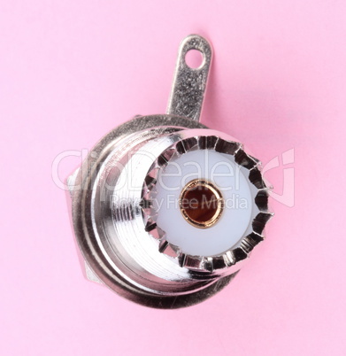 Radio Connector on Pink Background