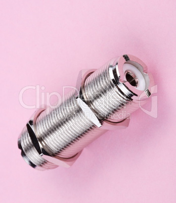 Radio Connector on Pink Background