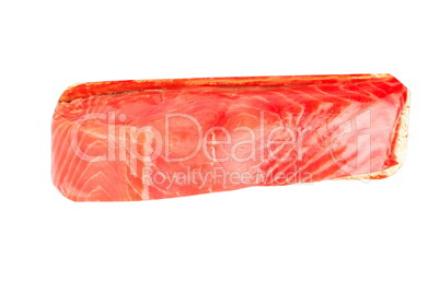 piece of red fish fillet isolated on white