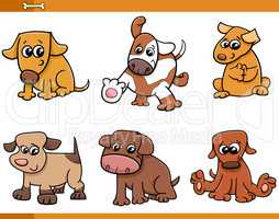 dog characters cartoon set