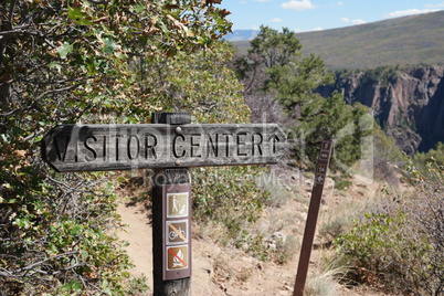 Black canyon of the Gunnison visitor center sign