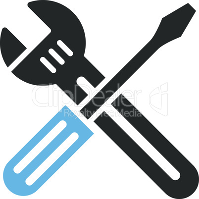 Bicolor Blue-Gray--Spanner and screwdriver.eps