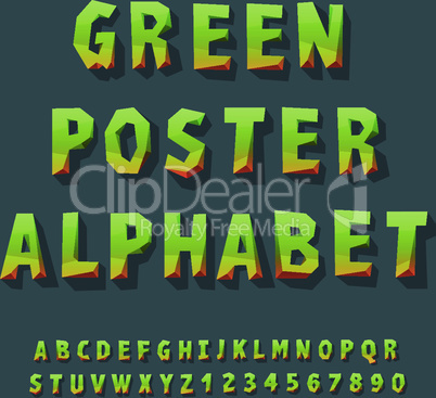 Poster alphabet and numbers, vector illustration.