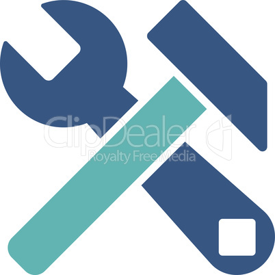 BiColor Cyan-Blue--hammer and wrench.eps