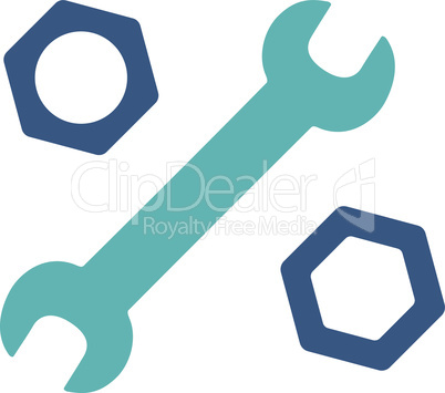 BiColor Cyan-Blue--wrench and nuts.eps