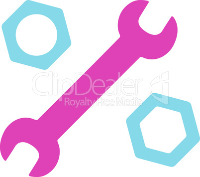 BiColor Pink-Blue--wrench and nuts.eps