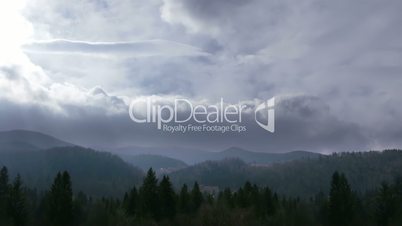 Dramatic Sky in the Mountains. Time Lapse