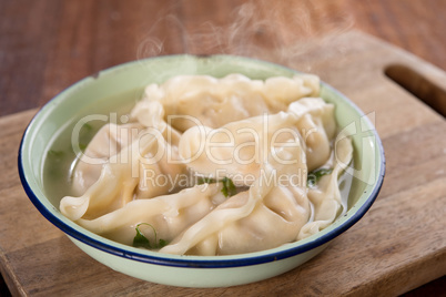 Asian dish dumplings soup