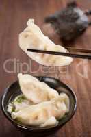 Popular Asian cuisine dumplings soup