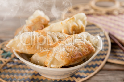 Famous Asian gourmet pan fried dumplings