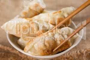 Famous Asian meal pan fried dumplings