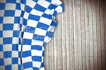 Composite image of blue and white flag