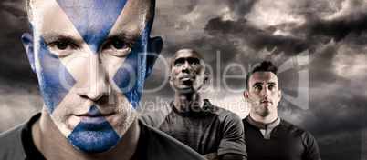 Composite image of scottish rugby player