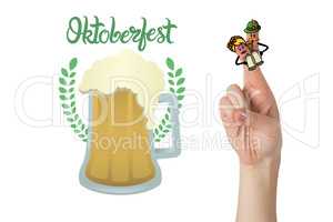 Composite image of oktoberfest character fingers