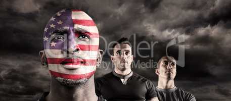 Composite image of usa rugby player