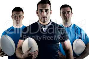 Group of Tough rugby players