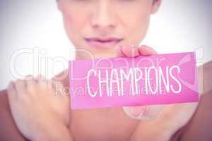 Champions against white background with vignette