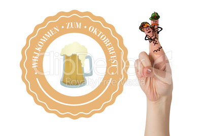 Composite image of oktoberfest character fingers