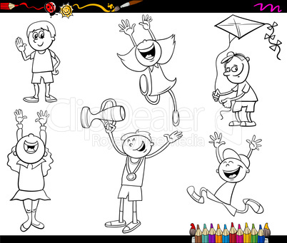 kids characters coloring page