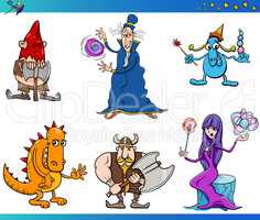 fantasy characters cartoon set
