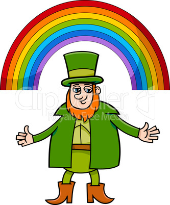 leprechaun and rainbow cartoon