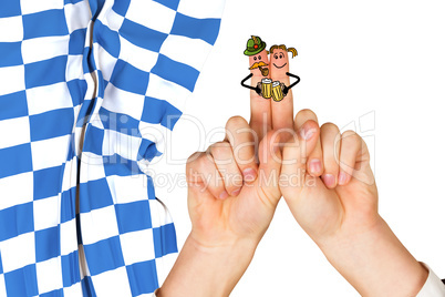 Composite image of oktoberfest character fingers