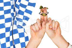 Composite image of oktoberfest character fingers